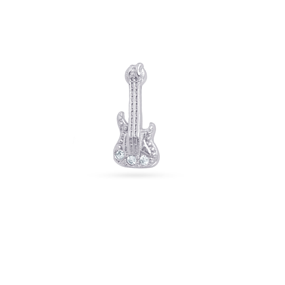 Piercing Guitarra Circonitas en Plateado, bisutería de acero de la colección Piercings — Tiendas Via Vai Estepona