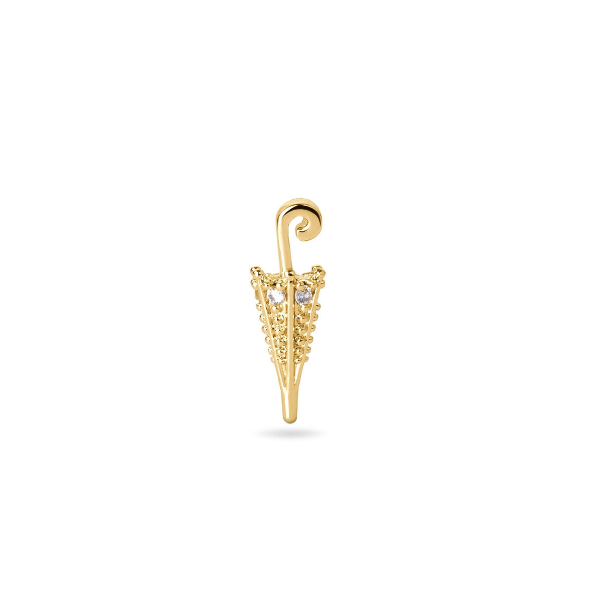 Piercing Paraguas Circonita en Dorado, bisutería de acero de la colección Piercings — Tiendas Via Vai Estepona