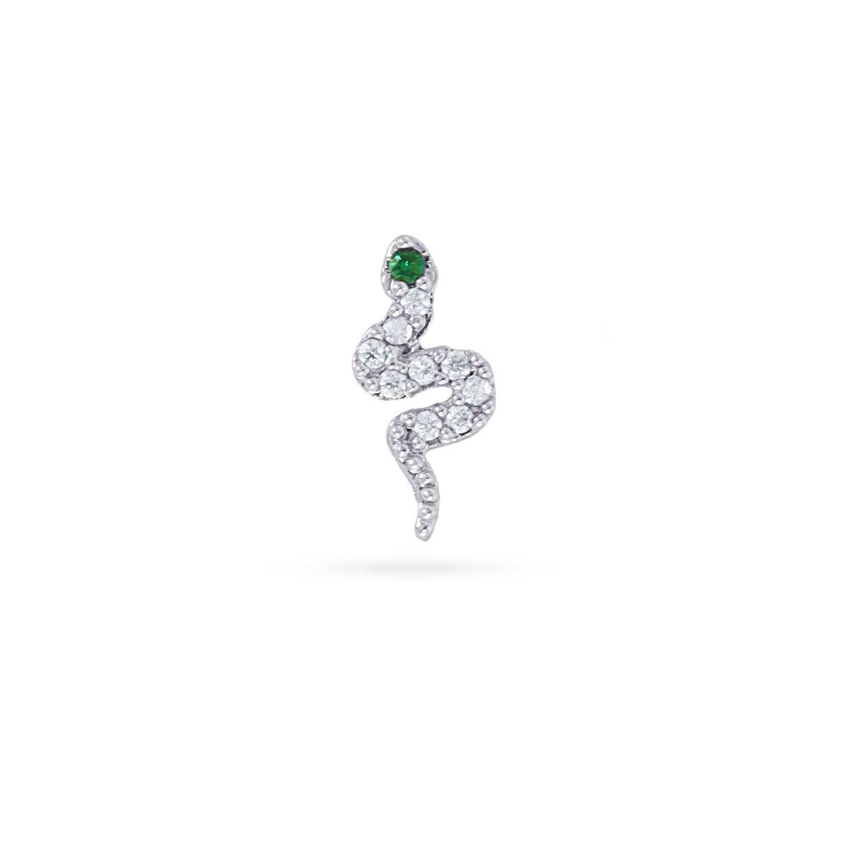 Piercing Serpiente Circonita Verde en Plateado, bisutería de acero de la colección Piercings — Tiendas Via Vai Estepona