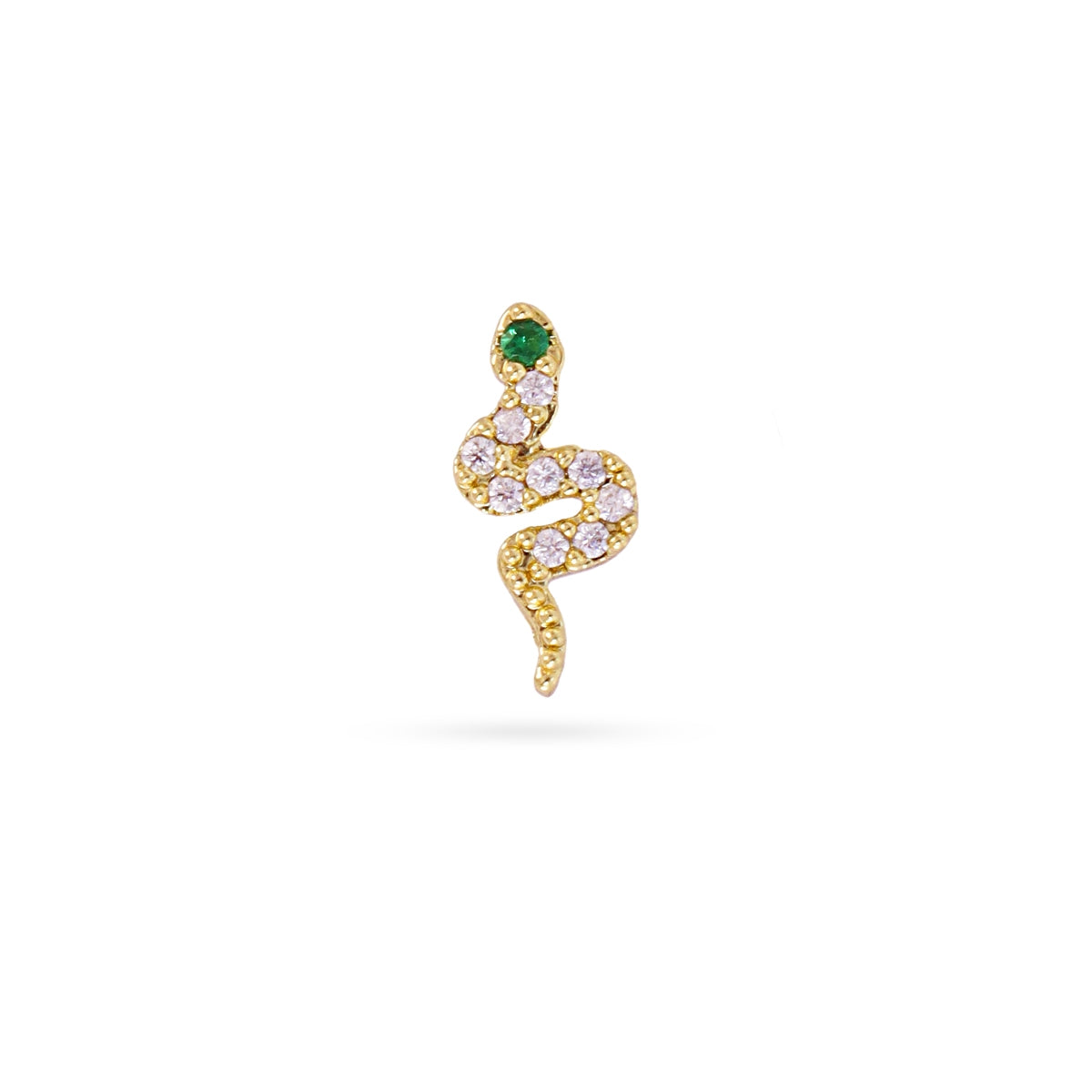 Piercing Serpiente Circonita Verde en Dorado, bisutería de acero de la colección Piercings — Tiendas Via Vai Estepona