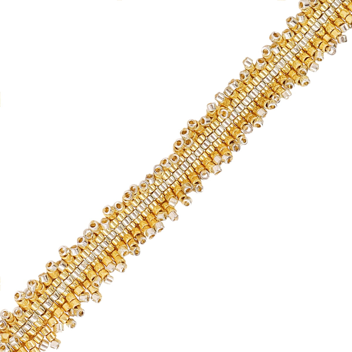 Pulsera Ajustable Miyuki Banda en Dorado, bisutería de acero de la colección Sand Dust — Tiendas Via Vai Estepona