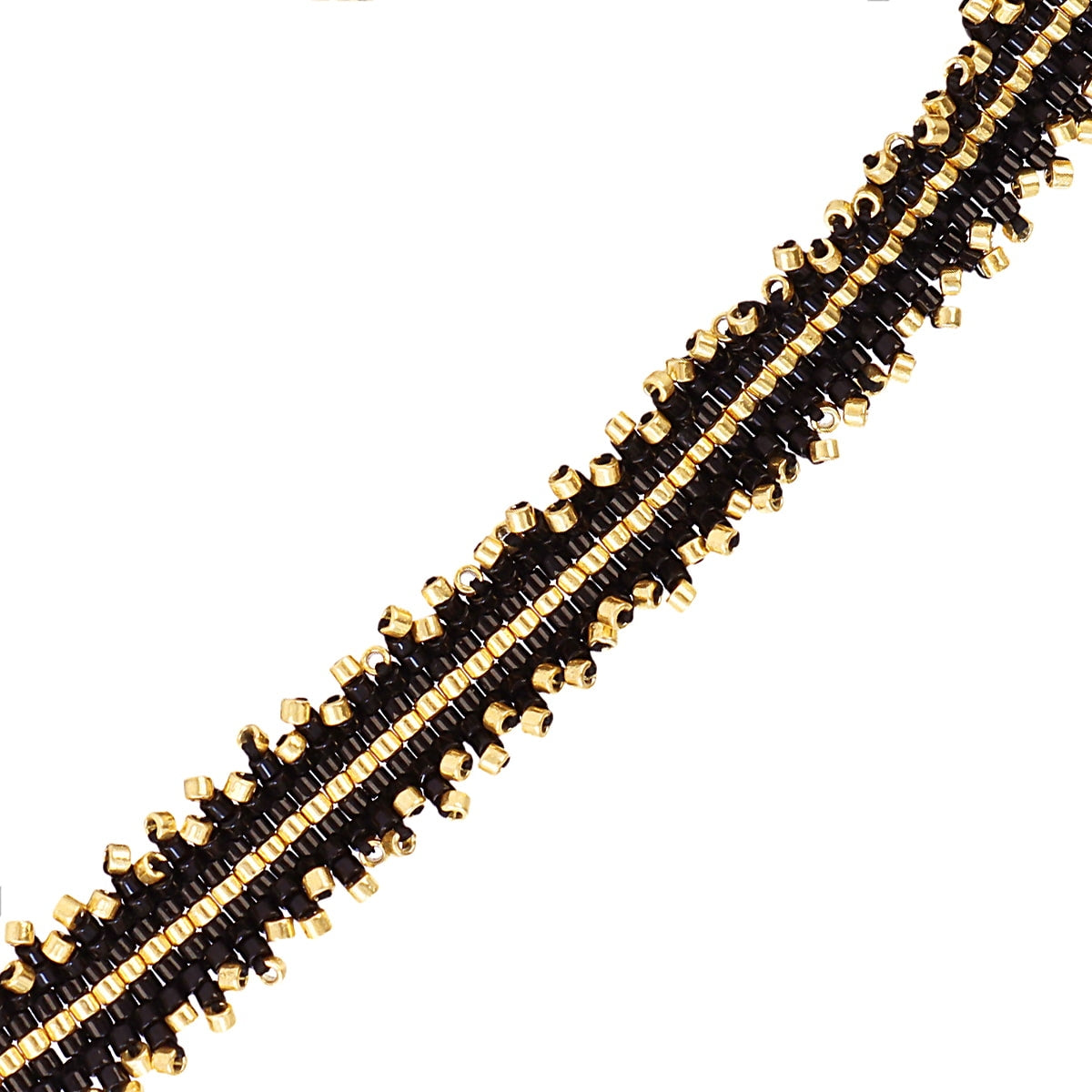 Pulsera Ajustable Miyuki Banda en Negro, bisutería de acero de la colección Sand Dust — Tiendas Via Vai Estepona