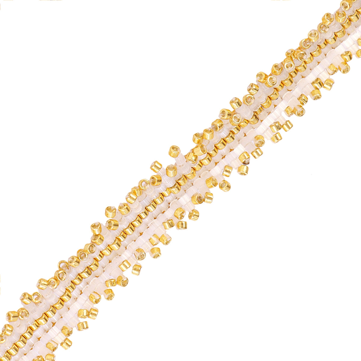 Pulsera Ajustable Miyuki Banda en Blanco, bisutería de acero de la colección Sand Dust — Tiendas Via Vai Estepona