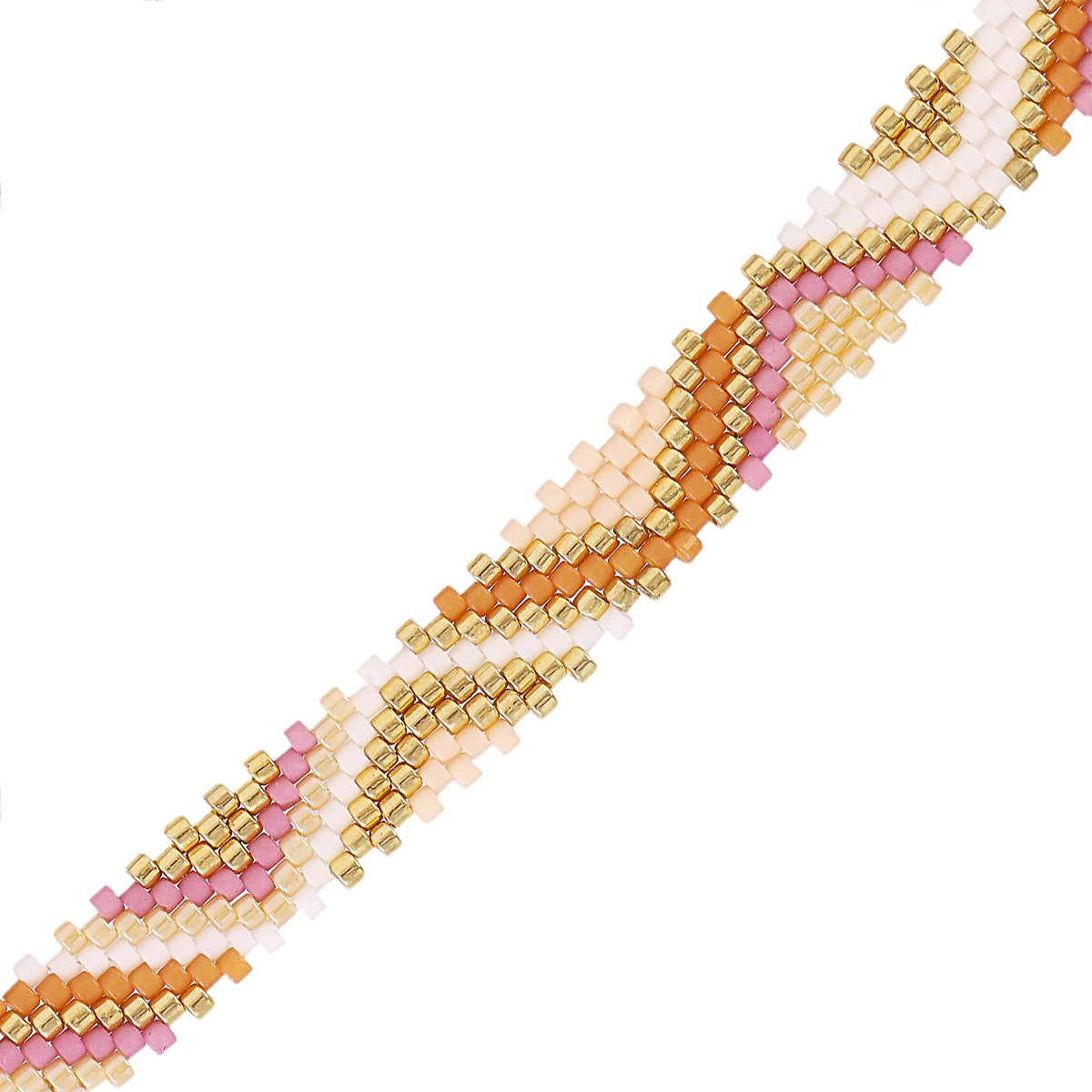 Pulsera Ajustable Miyuki Zigzag en Rosa, bisutería de acero de la colección Sand Dust — Tiendas Via Vai Estepona