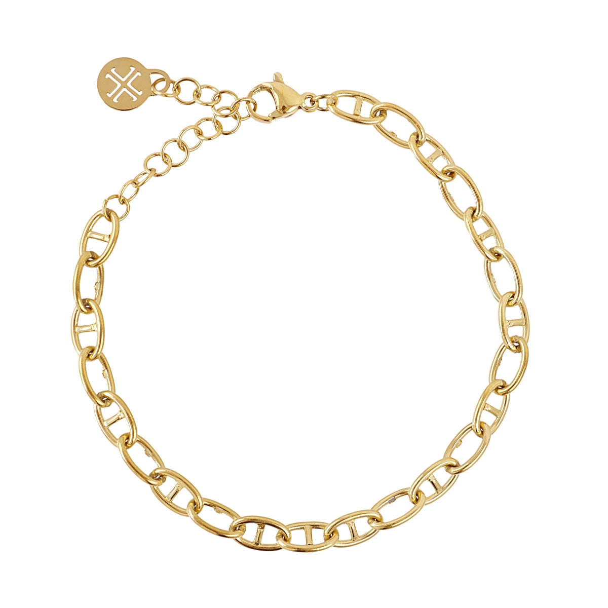 Pulsera Basic Mini Eslabones en Dorado, bisutería de acero de la colección Essentials — Tiendas Via Vai Estepona