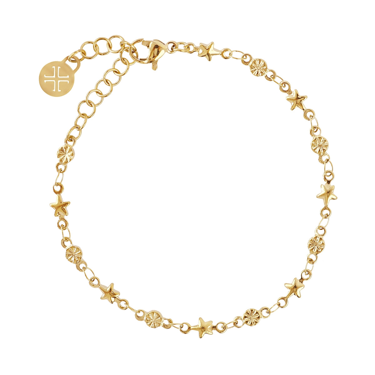 Pulsera Basic Mini Estrellas en Dorado, bisutería de acero de la colección Essentials — Tiendas Via Vai Estepona