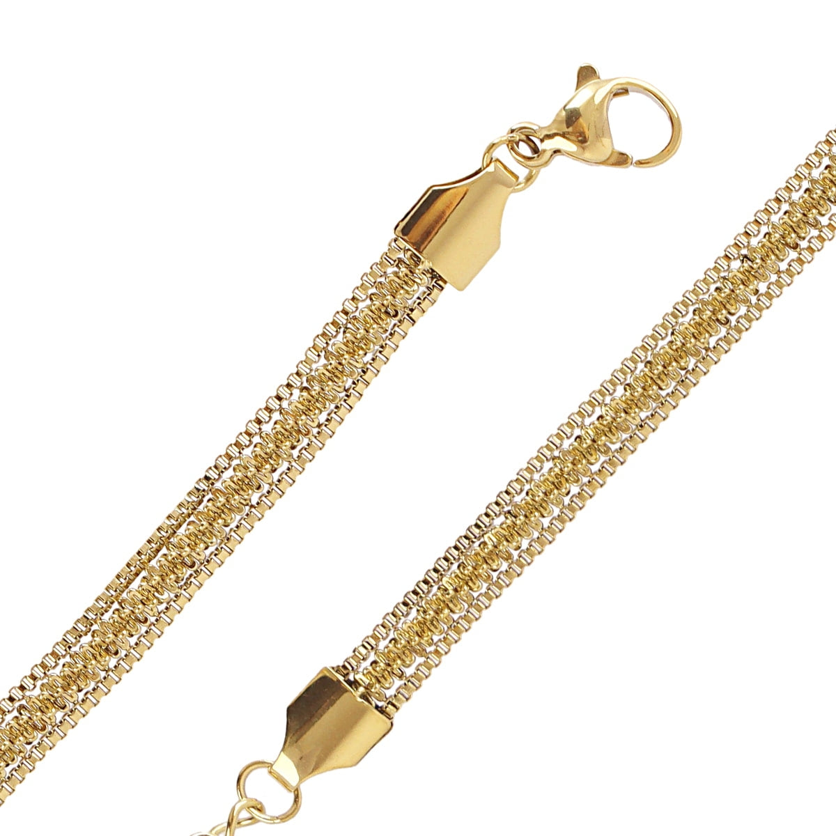 Pulsera Cadena Snake Tubular en Dorado, bisutería de acero de la colección Essentials — Tiendas Via Vai Estepona