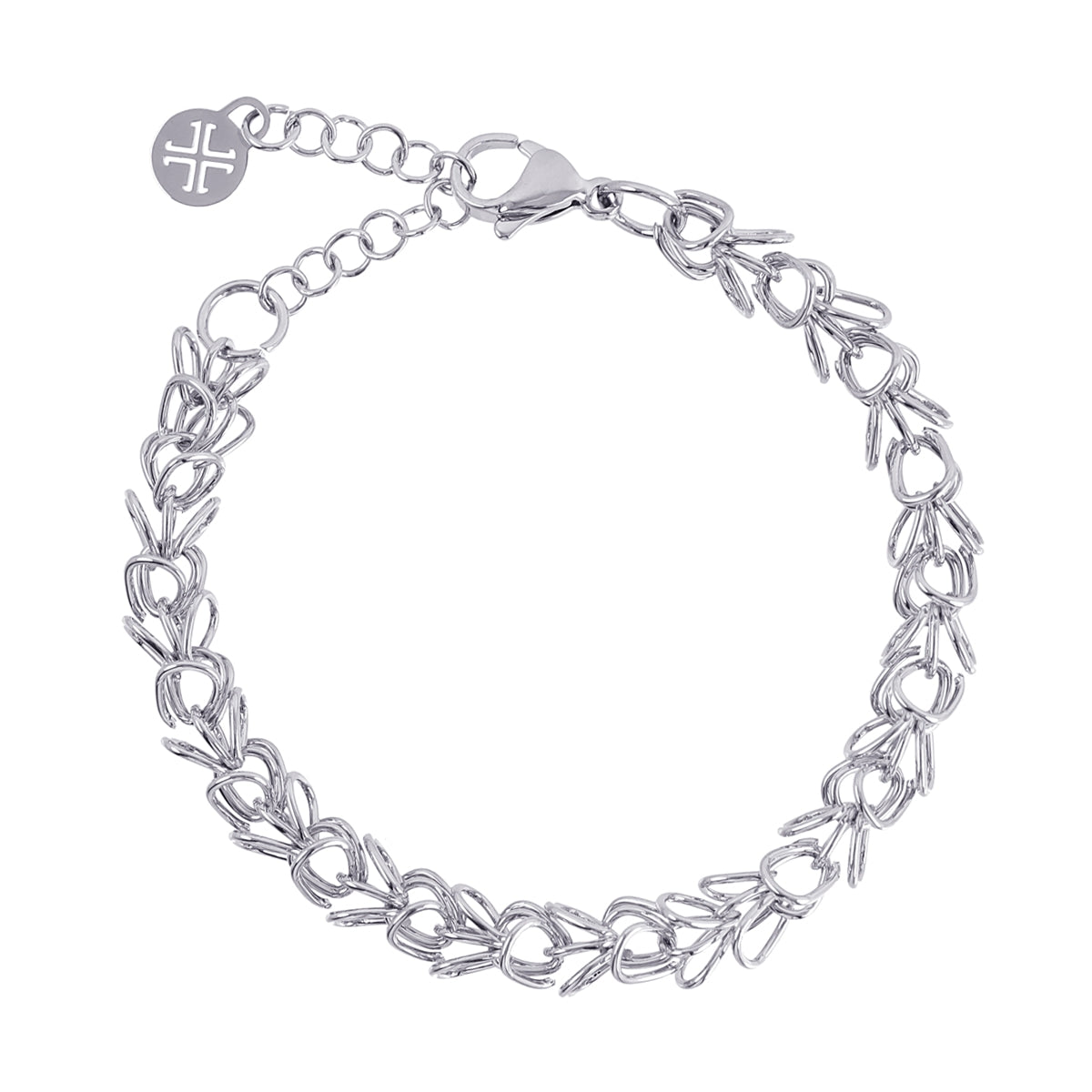 Pulsera de Eslabones Conectados en Plateado, bisutería de acero de la colección Essentials — Tiendas Via Vai Estepona