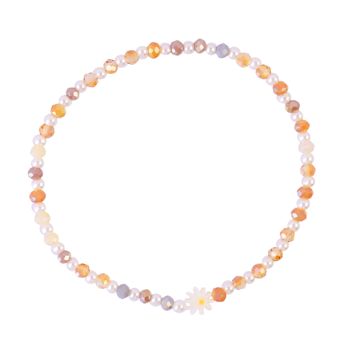 Pulsera Elástica Spirit Fina Multicolor Margarita en Naranja, bisutería de acero de la colección Sand Dust — Tiendas Via Vai Estepona