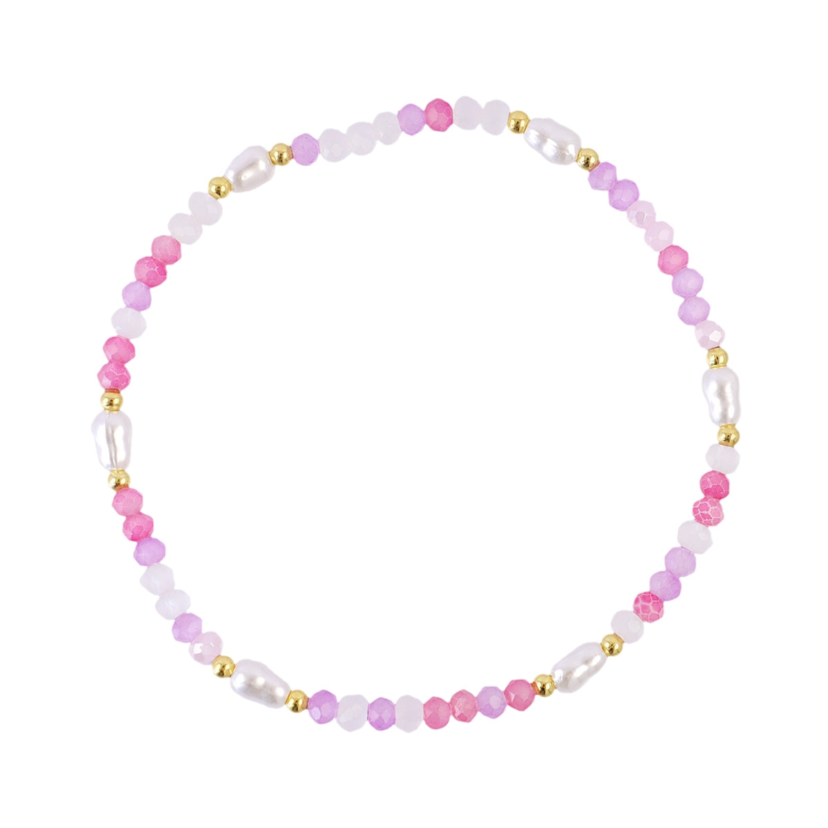 Pulsera Elástica Spirit Fina Multicolor Perlas en Rosa, bisutería de acero de la colección Sand Dust — Tiendas Via Vai Estepona