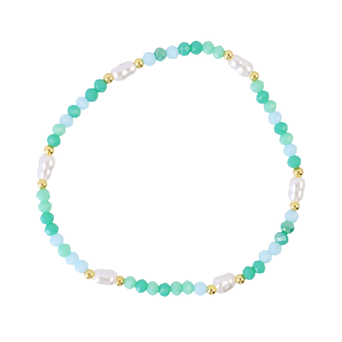 Pulsera Elástica Spirit Fina Multicolor Perlas en Turquesa, bisutería de acero de la colección Sand Dust — Tiendas Via Vai Estepona