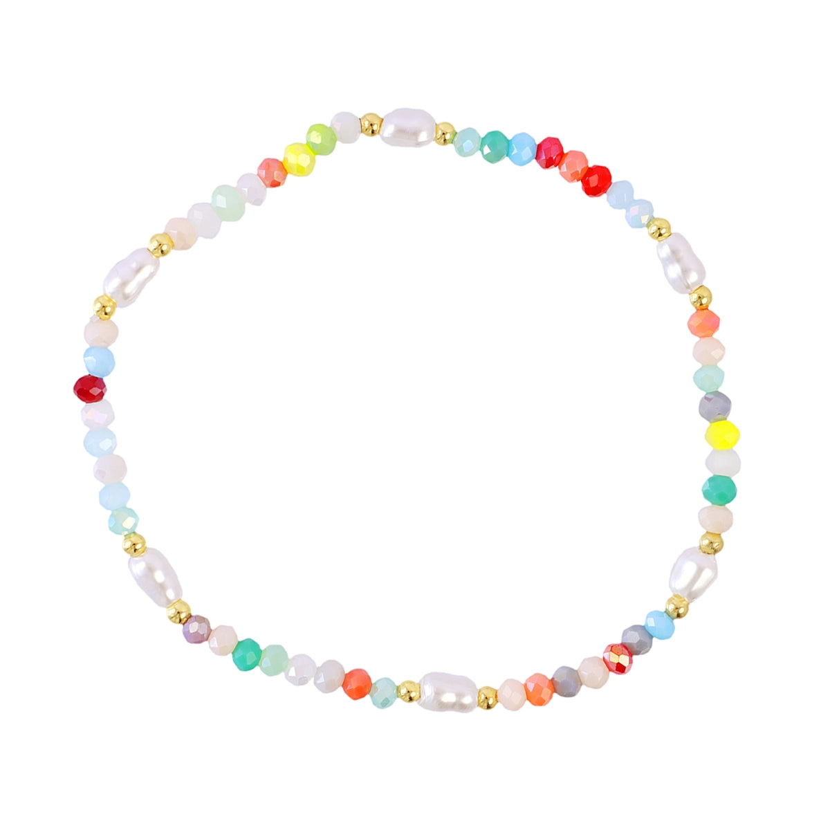 Pulsera Elástica Spirit Fina Multicolor Perlas en Combinado, bisutería de acero de la colección Sand Dust — Tiendas Via Vai Estepona
