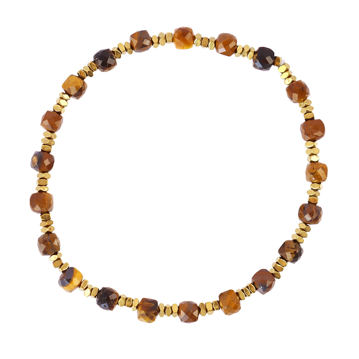 Pulsera Elástica Spirit Piedras Facetadas en Café, bisutería de acero de la colección Sand Dust — Tiendas Via Vai Estepona