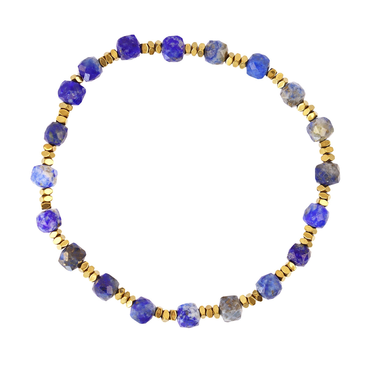 Pulsera Elástica Spirit Piedras Facetadas en Azul, bisutería de acero de la colección Sand Dust — Tiendas Via Vai Estepona