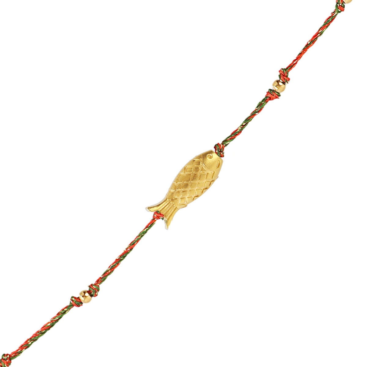 Pulsera Fina Spirit Hilo Multicolor Pez Dorado en Café, bisutería de acero de la colección Sand Dust — Tiendas Via Vai Estepona