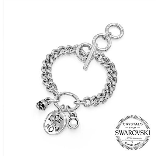 Pulsera "LIFE IS NOW" PLATA