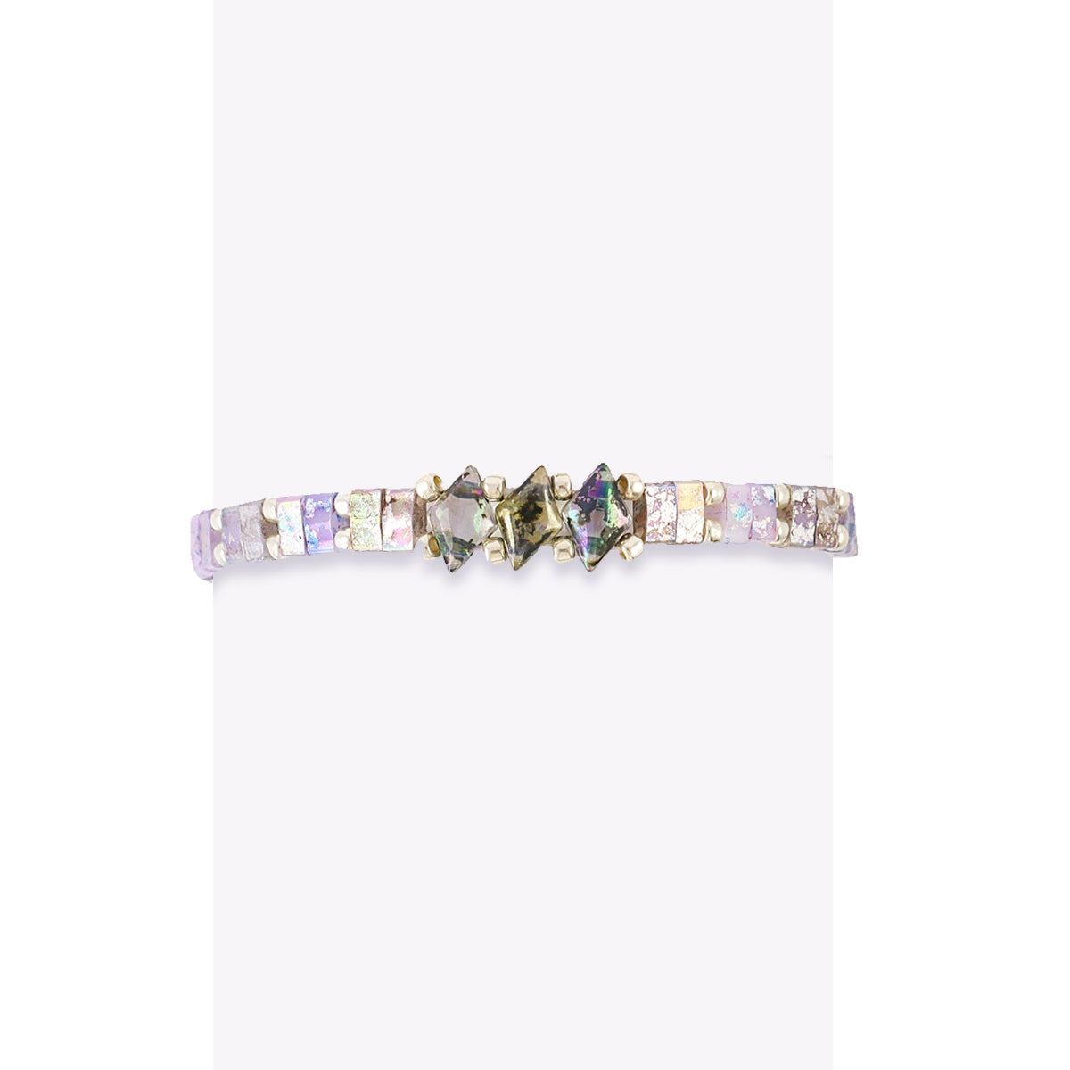 Pulsera Miyuki Multicolor Geométrica en Turquesa, bisutería de acero de la colección Sand Dust — Tiendas Via Vai Estepona