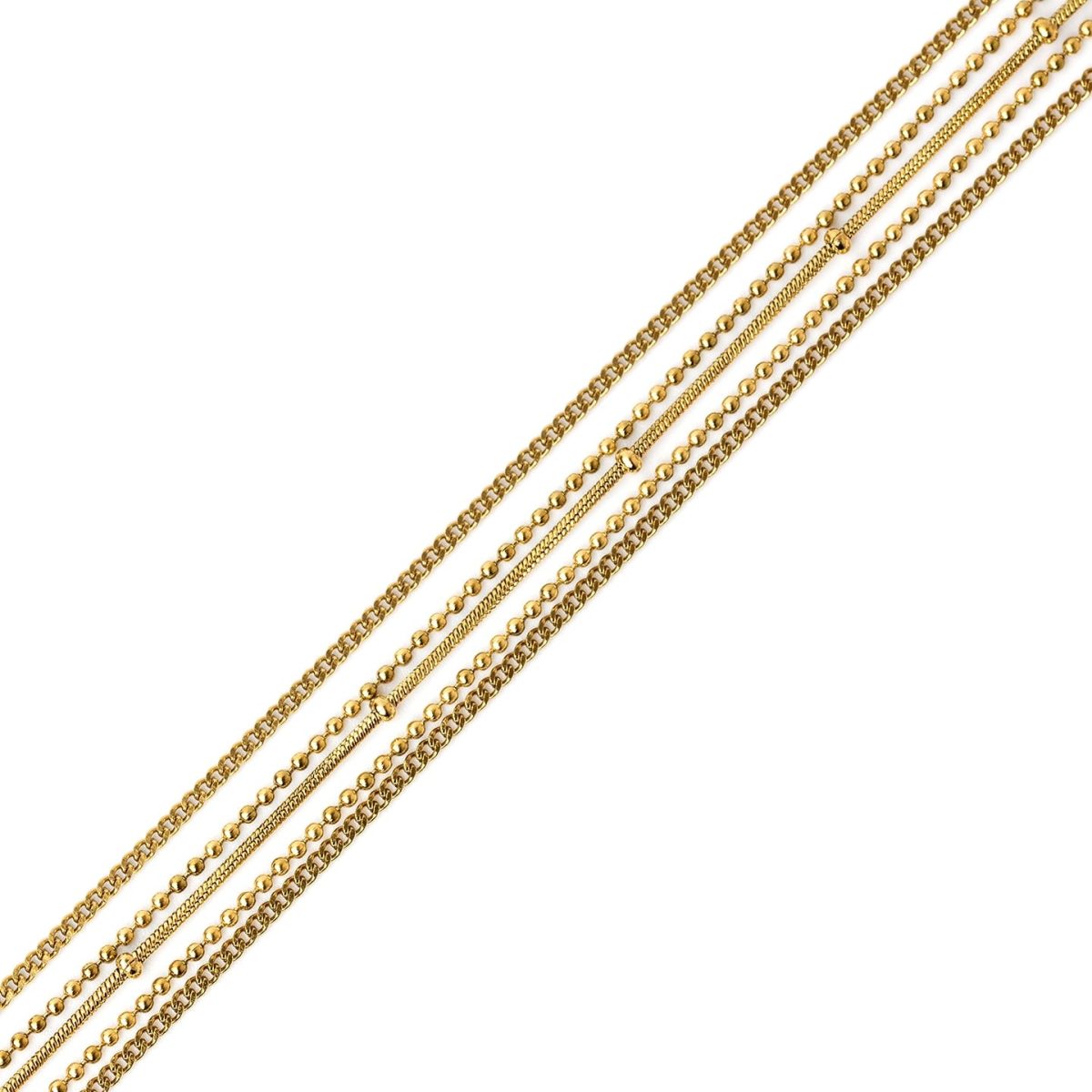 Pulsera Multicadena Essentials en Dorado, bisutería de acero de la colección Essentials — Tiendas Via Vai Estepona