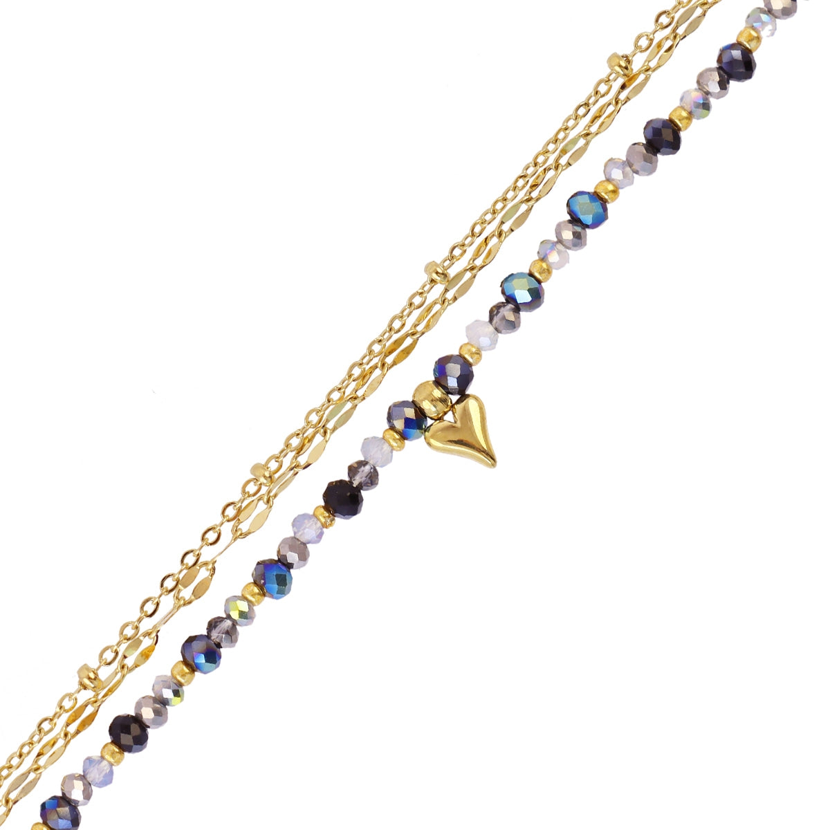 Pulsera Spirit Doble Cuentas en Negro, bisutería de acero de la colección Sand Dust — Tiendas Via Vai Estepona