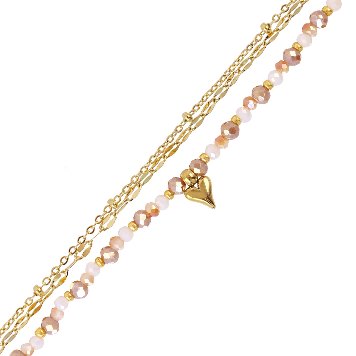 Pulsera Spirit Doble Cuentas en Beige, bisutería de acero de la colección Sand Dust — Tiendas Via Vai Estepona