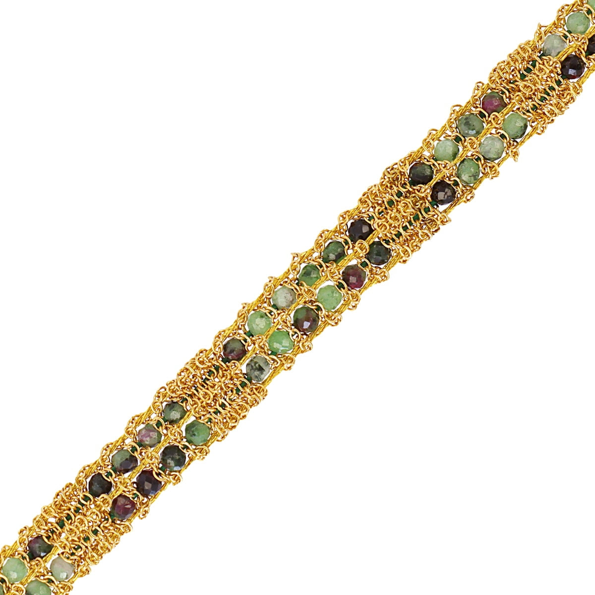 Pulsera Spirit Malla de Cadenas en Verde, bisutería de acero de la colección Sand Dust — Tiendas Via Vai Estepona