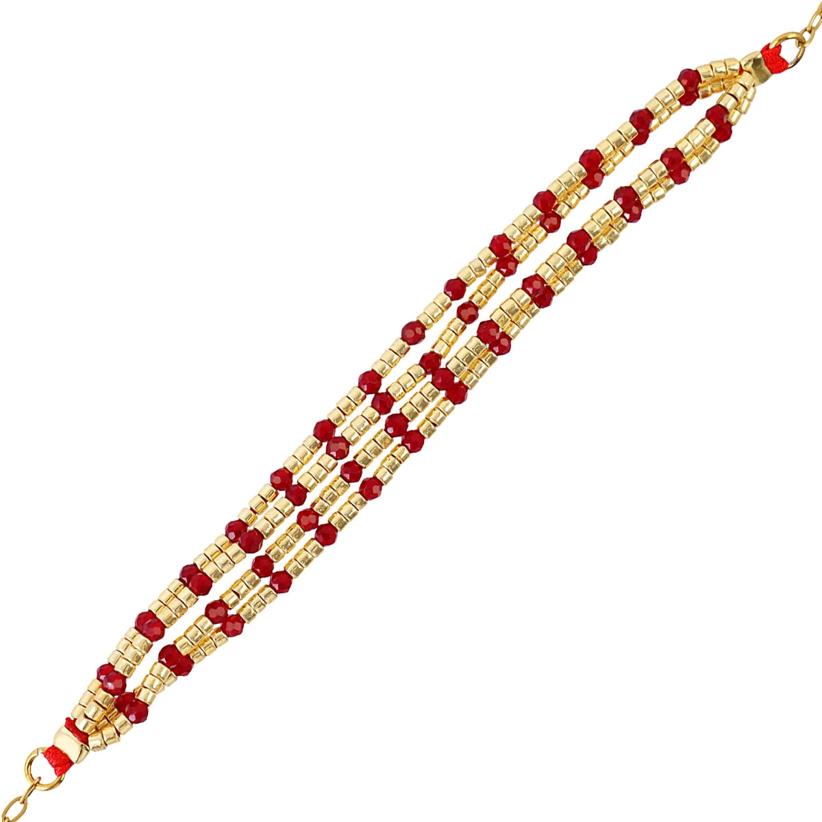 Pulsera Spirit Multihilo Multicolor en Rojo, bisutería de acero de la colección Sand Dust — Tiendas Via Vai Estepona
