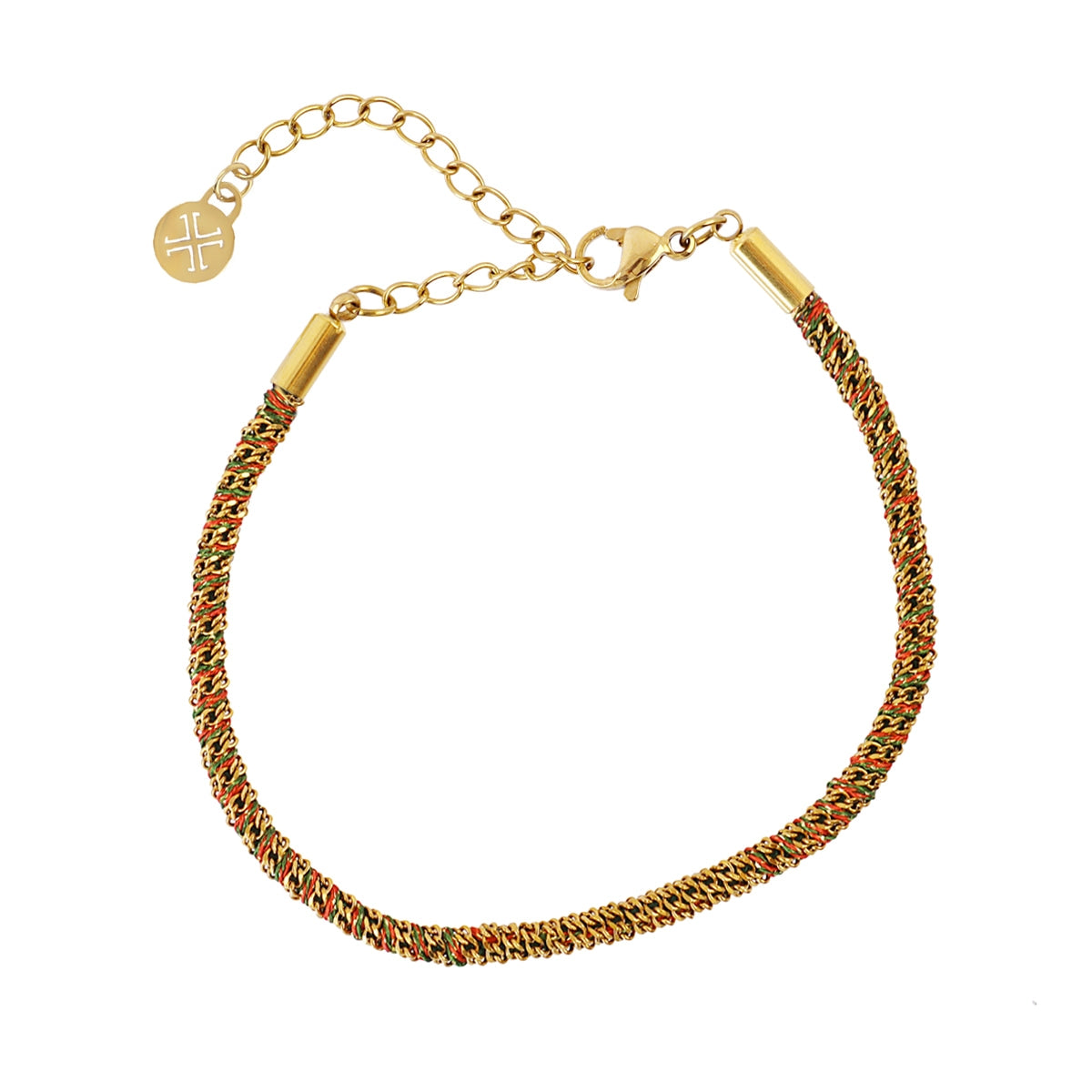Pulsera Spirit Tubular de Hilos Multicolor en Café, bisutería de acero de la colección Sand Dust — Tiendas Via Vai Estepona