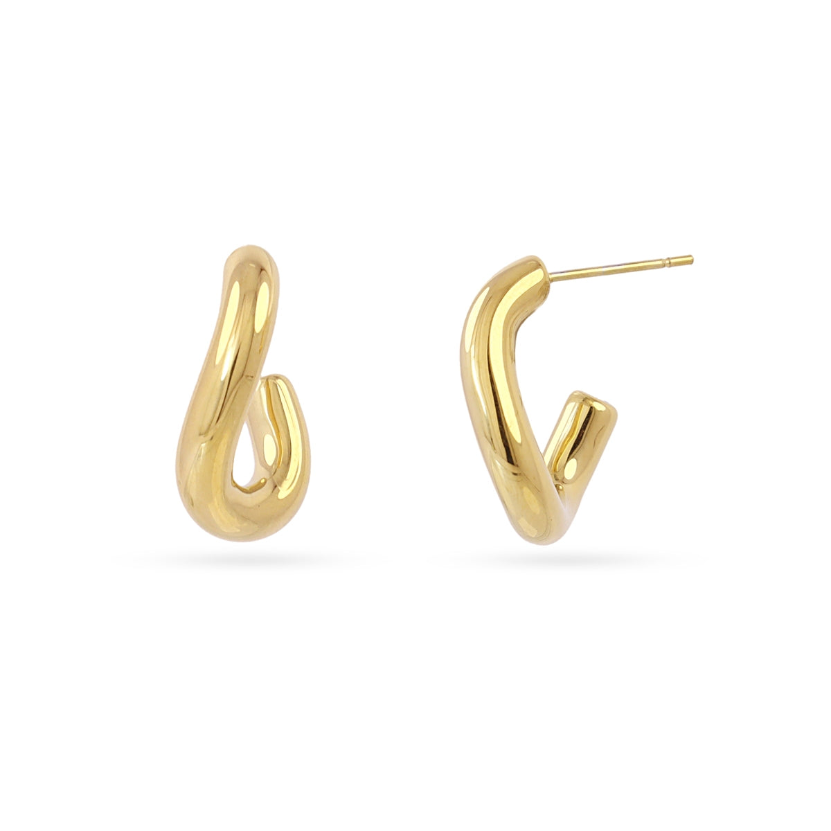 Aros Semi Aros Mini Essentials Diseño Fluido en Dorado, bisutería de acero de la colección Essentials — Tiendas Via Vai Estepona