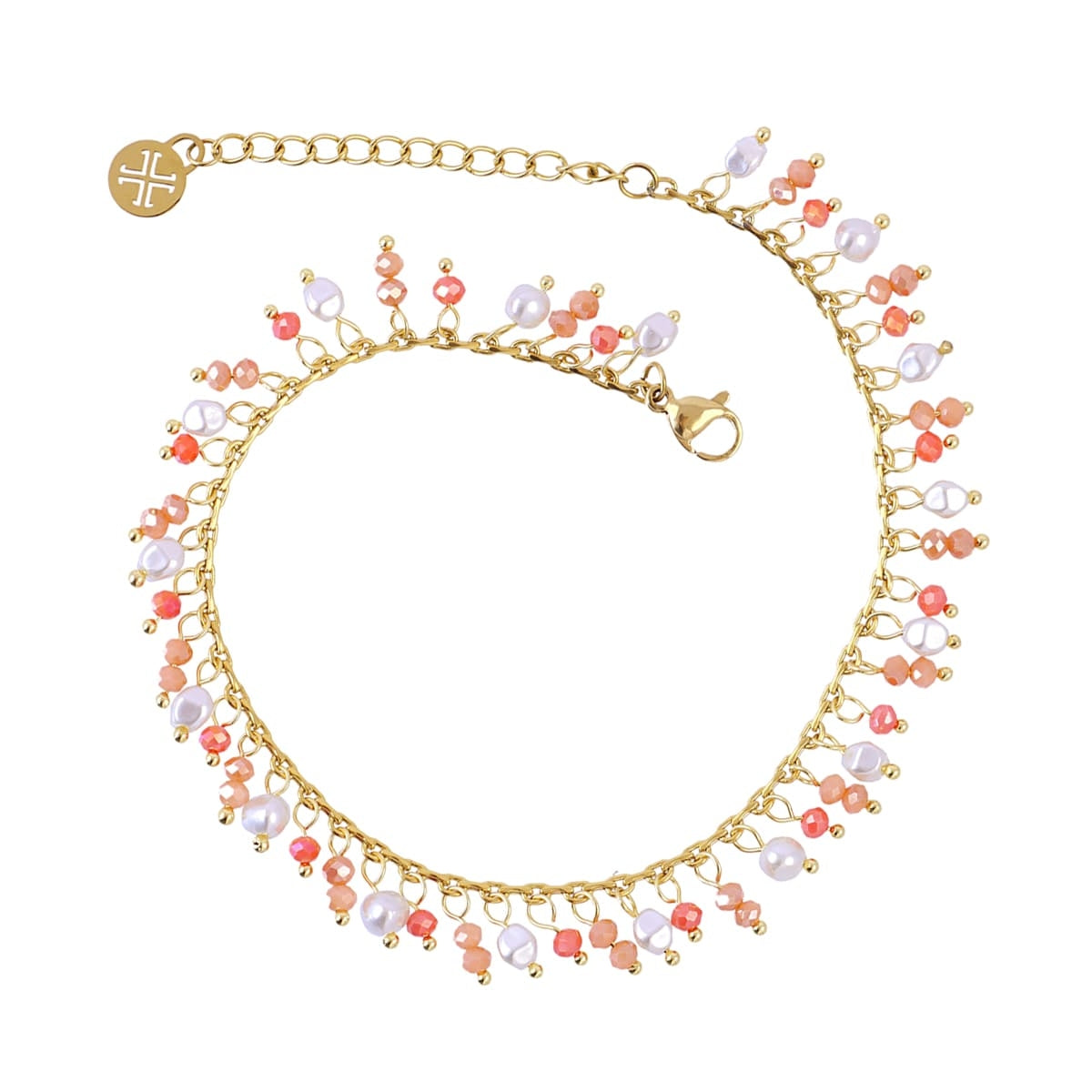 ATO259 TOBILLERA MULTIDIMBRE CON CRISTAL MODELO 1 - Colección  SAND DUST B