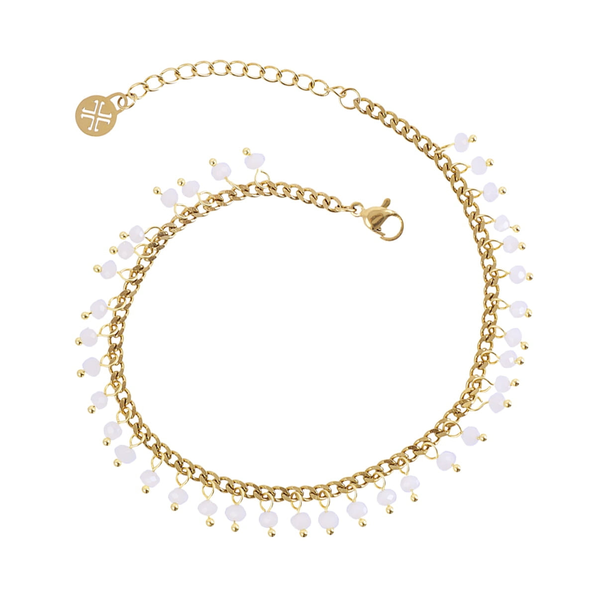 ATO261 TOBILLERA MULTIDIMBRE CON CRISTAL MODELO 3 - Colección  SAND DUST C