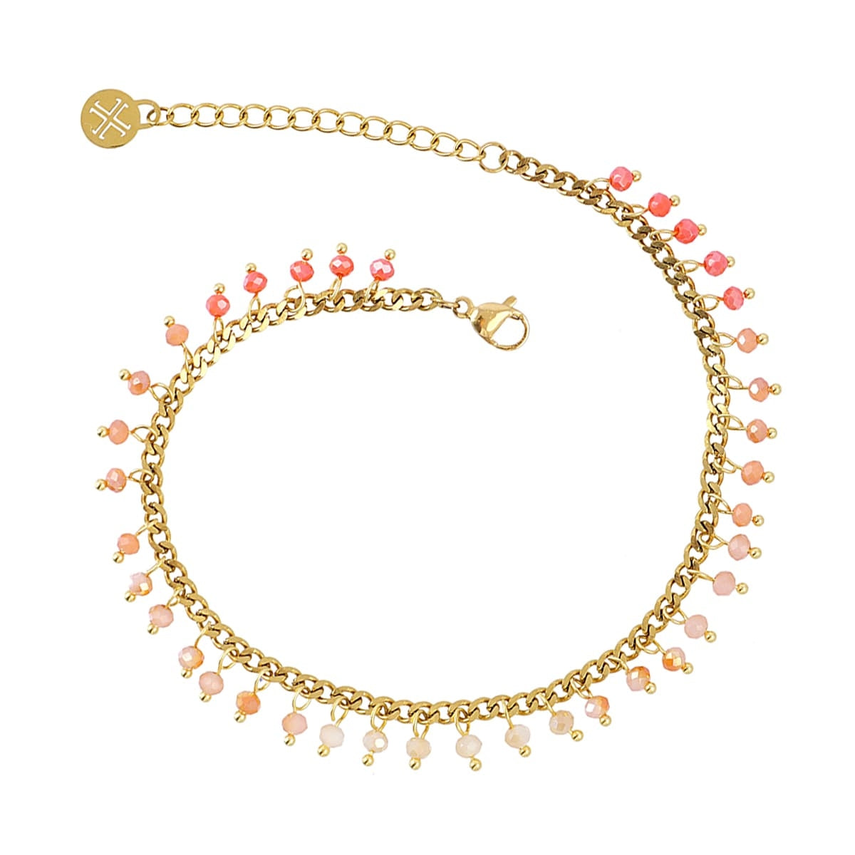 ATO261 TOBILLERA MULTIDIMBRE CON CRISTAL MODELO 3 - Colección  SAND DUST B