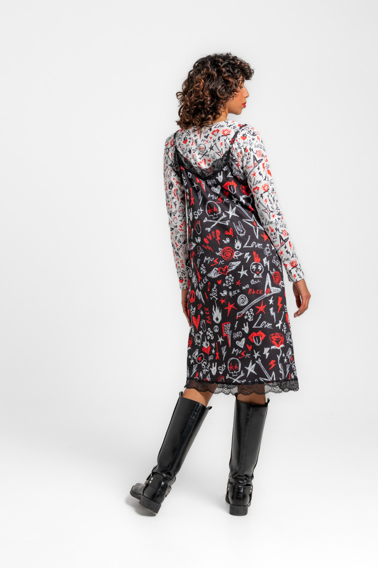 Vestido lencero con encaje - ROCK AND ROLL - Imagen 4